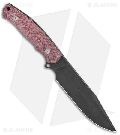 GiantMouse Vox/Anso GMF4 Fixed Blade Knife Red Canvas Micarta (5.65" PVD)