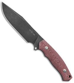 GiantMouse Vox/Anso GMF4 Fixed Blade Knife Red Canvas Micarta (5.65" PVD)