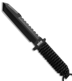 Hardcore Hardware BFK01 Big Field Knife Fixed Blade Cord Wrap (7" Black Plain)