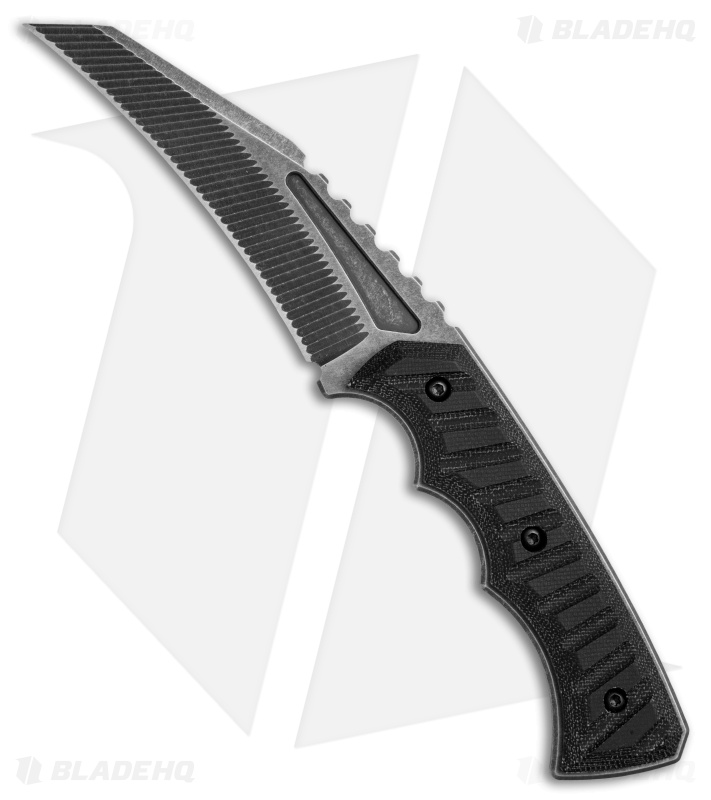 HavocWorks Hexer Fixed Blade Knife Black Micarta (4" Acidwash)