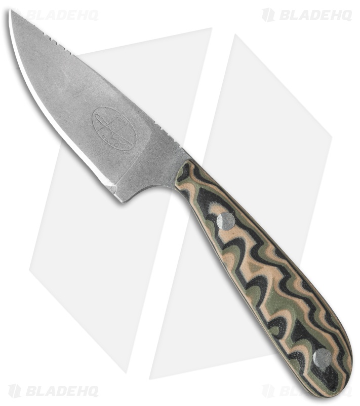 Hazen Knives Small 1095 Series Fixed Blade Knife Camo (3" Tumbled) 1BG