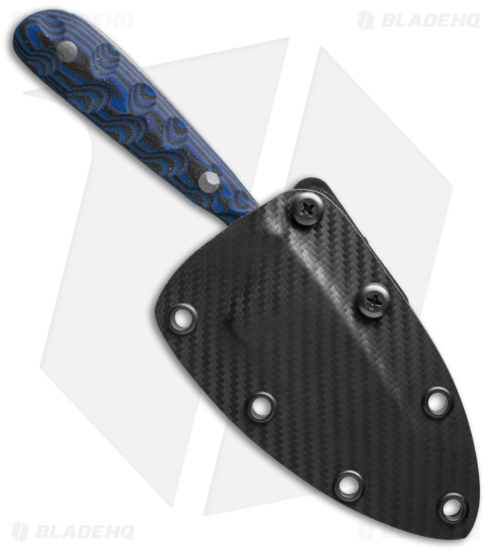 Hazen Knives Small 1095 Series Fixed Blade Knife Blue (3" Tumbled) 1BL
