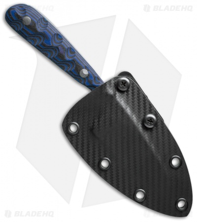 Hazen Knives Small 1095 Series Fixed Blade Knife Blue (3" Tumbled) 1BL
