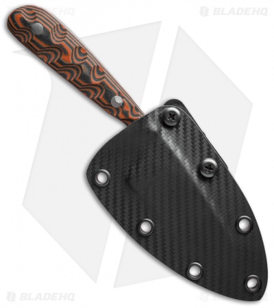 Hazen Knives Small 1095 Series Fixed Blade Knife Orange (3" Tumbled) 1OR