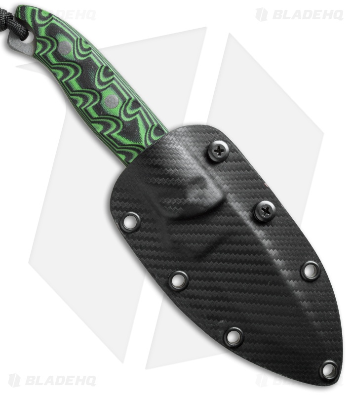 Hazen Knives Medium 1095 Series Fixed Blade Knife Green/Black (3.5" Tumbled) 2GR
