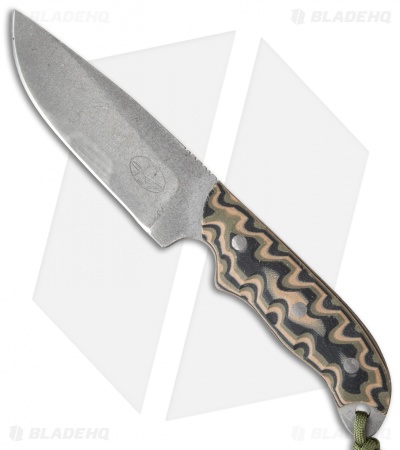 Hazen Knives Large Model 1095 Series Fixed Blade Knife Camo (4.5" Tumbled) 3BG