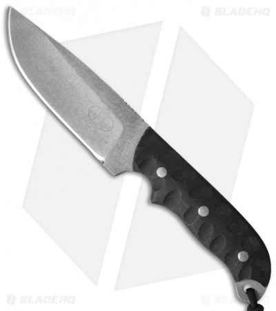 Hazen Knives Large Model 1095 Series Knife Black (4.5" Tumbled) 3BK