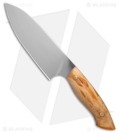 Helle Dele Fixed Blade Kitchen Knife Curly Birch Polished