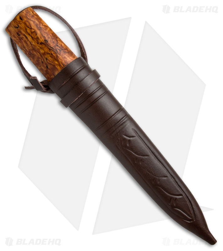 Helle Knives Saga Siglar Fixed Blade Knife Curly Birch (3.5" Two-Tone) #102