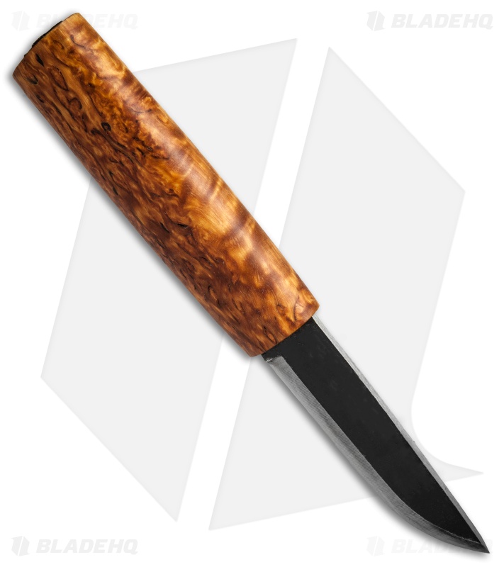 Helle Knives Saga Siglar Fixed Blade Knife Curly Birch (3.5" Two-Tone) #102