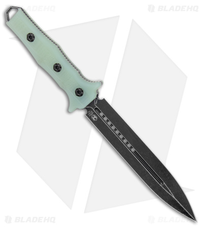 Heretic Knives Nephilim Fixed Blade Knife Natural Jade G-10 (6.5" Battleworn)