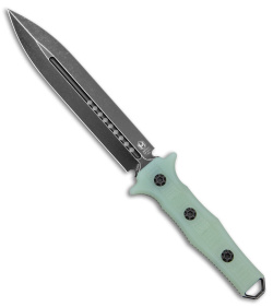 Heretic Knives Nephilim Fixed Blade Knife Natural Jade G-10 (6.5" Battleworn)