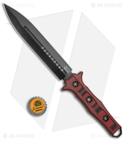 Heretic Knives Nephilim Fixed Blade Knife Red/Black G-10 (6.5" Black)