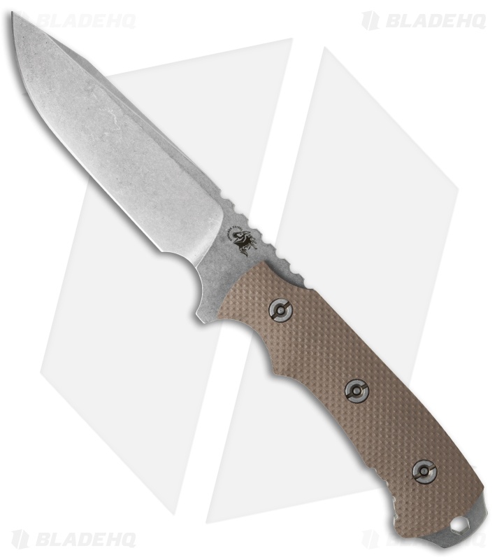 Hinderer Knives Fieldtac 5.5" Fixed Blade Knife FDE G10 (Stonewash