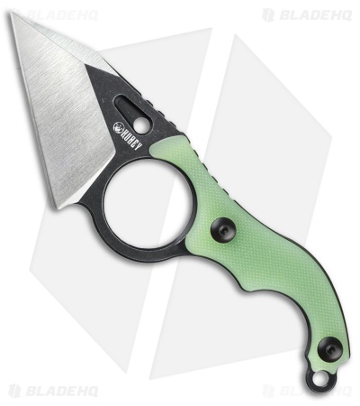 Kubey Hippocam EDC Fixed Blade Knife Jade G-10 Two-Tone