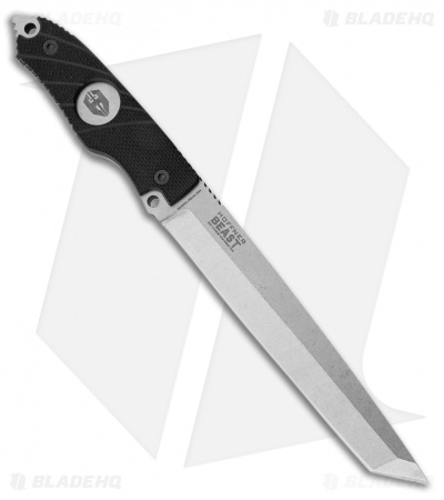 Hoffner Knives Beast Fixed Blade Knife Black G-10 (7" Stonewash)