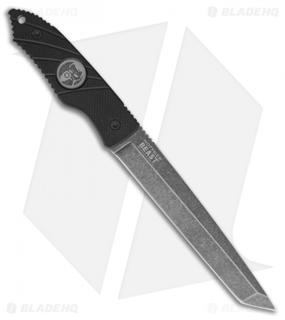 Hoffner Knives Beast Fixed Blade Knife Black G-10 (7" Black SW)