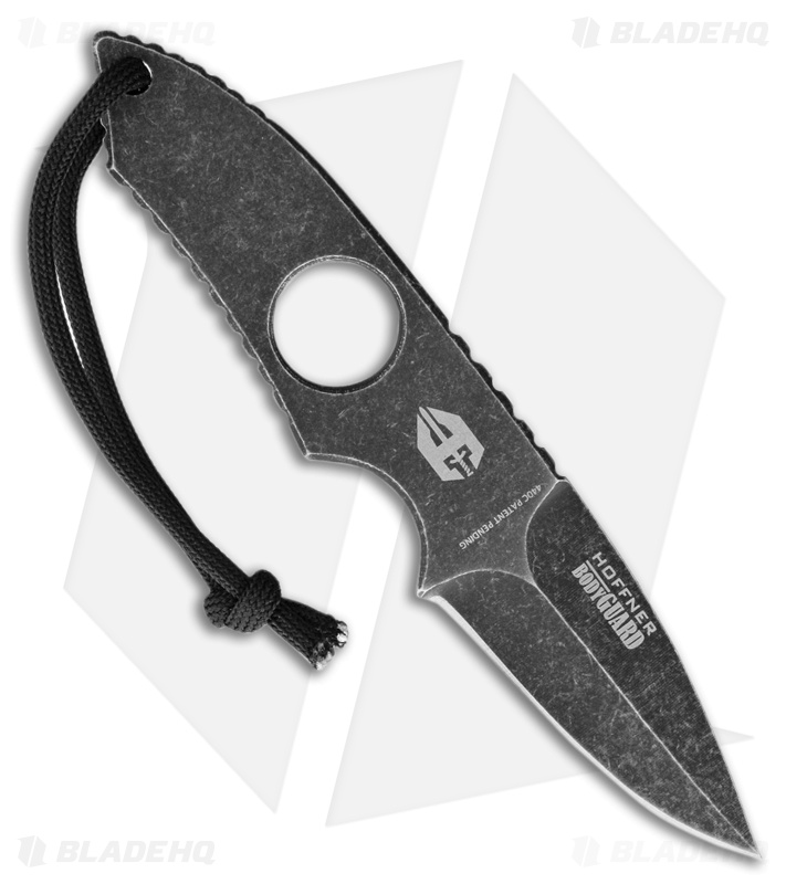 Hoffner Knives Bodyguard Fixed Blade Neck Knife (2.5" Black SW)