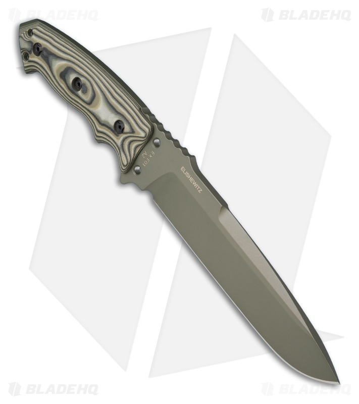 Hogue Knives EX-F01 Tactical Fixed Blade Knife Green G-10 (7" Green) 35151