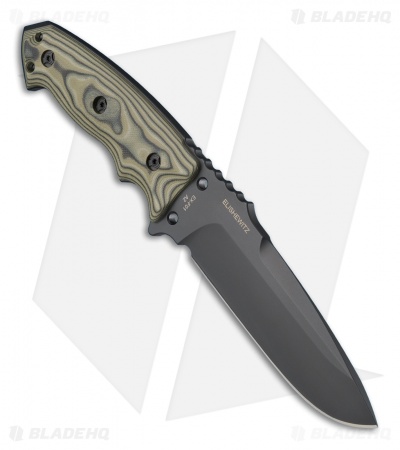 Hogue Knives EX-F01 Tactical Fixed Blade Knife Green G10 (5.5" Black) 35178