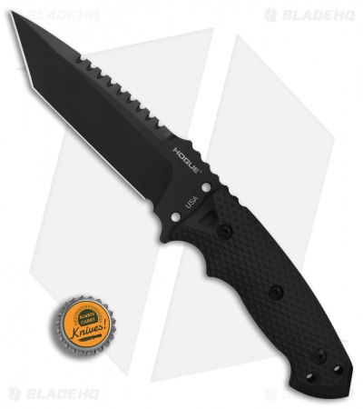 Hogue Knives EX-F01 Tactical Tanto Fixed Blade Black G-10 (5.5" Black) 35129