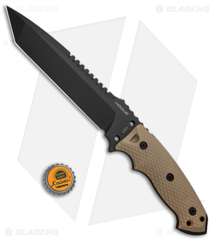 Hogue Knives EX-F01 Large Tanto Fixed Blade FDE G-10 (7" Black) 35108