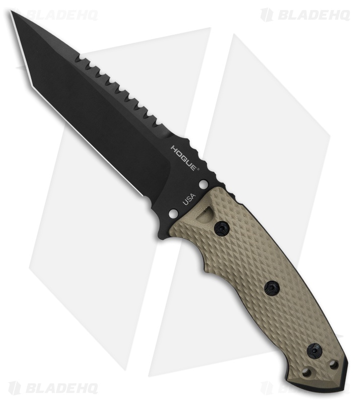 Hogue EXF01 Tactical Tanto Fixed Blade FDE G10 Blade HQ