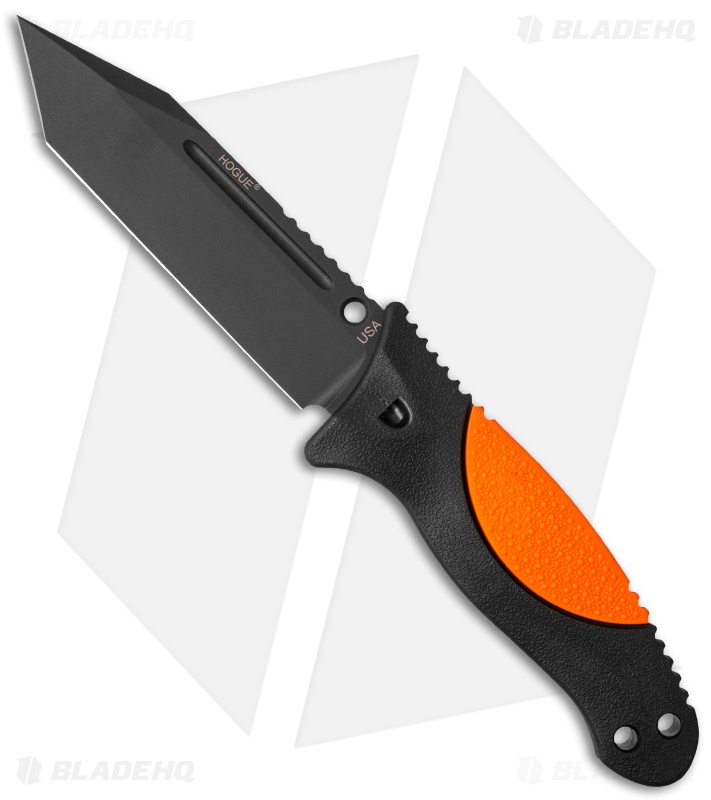 Hogue Knives EXF02 Tanto Fixed Blade Knife Hunter Orange (4.5" Black