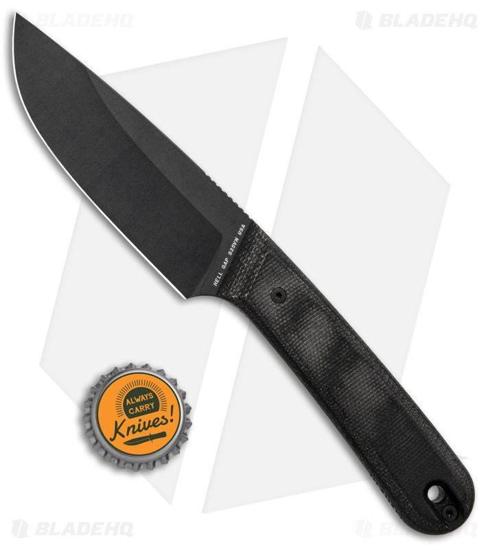 The James Brand Hell Gap Fixed Blade Knife Black Micarta (3.6" Black)