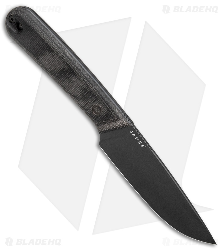 The James Brand Hell Gap Fixed Blade Knife Black Micarta (3.6" Black)