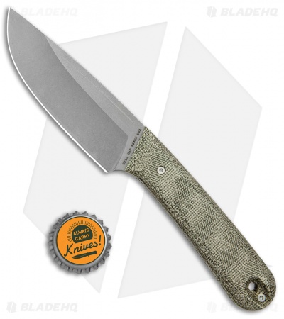The James Brand Hell Gap Fixed Blade Knife OD Green Micarta (3.6" Satin)