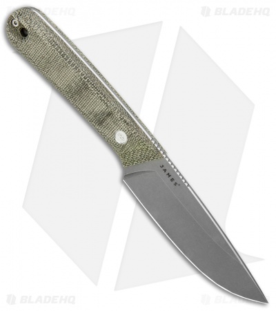 The James Brand Hell Gap Fixed Blade Knife OD Green Micarta (3.6" Satin)