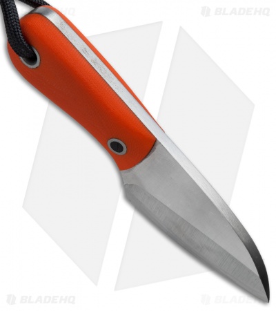 JB Knife & Tool Necker Fixed Blade Knife Orange G-10 (2.25" Satin)