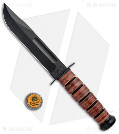 Ka-Bar Bowie Single Mark Full-Size Fixed Blade Knife (7" Black) 1320
