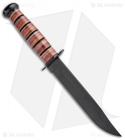 Ka-Bar Bowie Single Mark Full-Size Fixed Blade Knife (7" Black) 1320