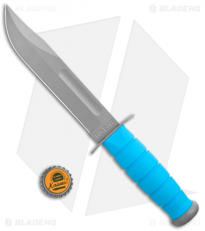 Ka-Bar Bowie USSF Space-Bar Fixed Blade Knife Blue Kraton (7" Gray) 1313SF Force