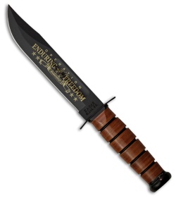 Ka-Bar Bowie Full Size US ARMY Operation Enduring Freedom Knife (7" Black) 9168