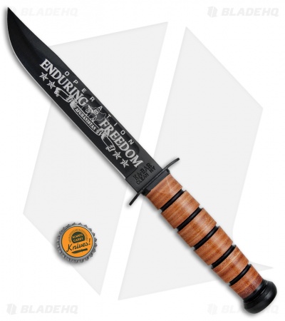 Ka-Bar Bowie Navy Operation Enduring Freedom Fixed Blade Knife (7" Black) 9170