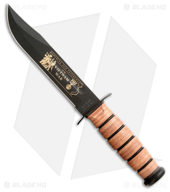 Ka-Bar Bowie USMC Vietnam War Commemorative Fixed Blade Knife (7" Black) 9140