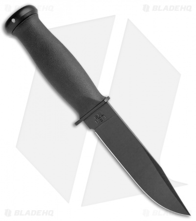 Ka-Bar Mark I Knife w/ Kraton Handle (5.125" Black Plain) 02-2221