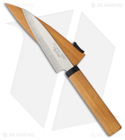 Kanetsune Fruit Knife ST-200 4.125 Wild Cherry Wood KC077 - Blade HQ