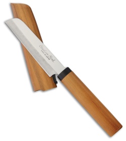 Kotobuki Fruit Knife with Wood Cover, Brown