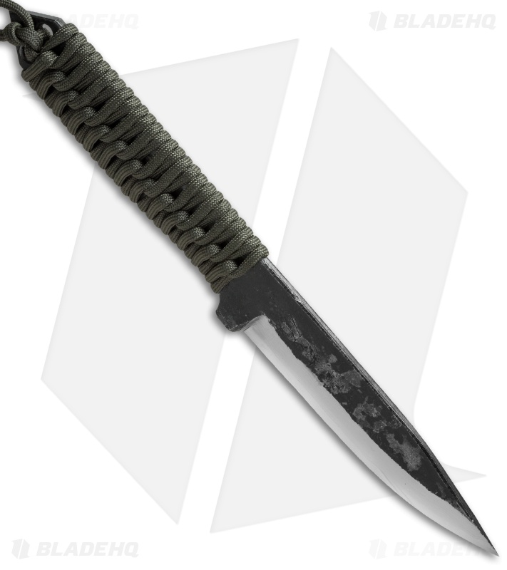 Kanetsune Karasu Fixed Blade Knife Paracord Wrap (4.875" Damascus) KB-254