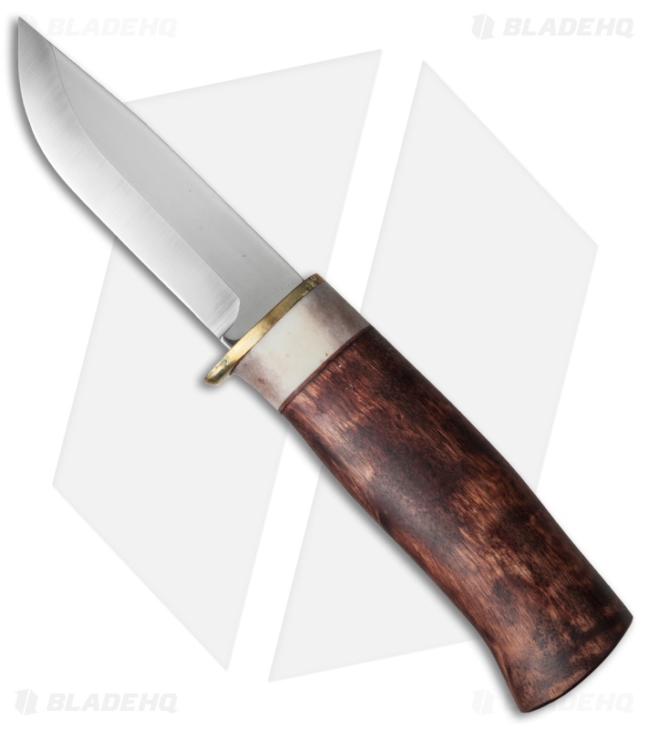 Karesuando Kniven The Buck Fixed Blade Knife Curly Birch/Horn (3.25" Satin)