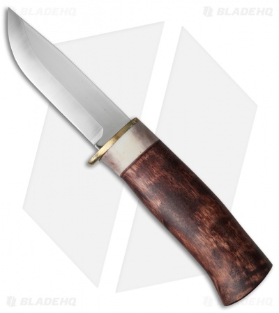 Karesuando Kniven The Buck Fixed Blade Knife Curly Birch/Horn (3.25" Satin)