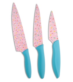 Kershaw 3-Piece Dessert Warrior® Edition Kitchen Knife Set Blue + Pink Donut | 217828