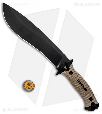 Kershaw Camp 10 Fixed Blade Knife Machete Tan (10" Black) 1077TAN