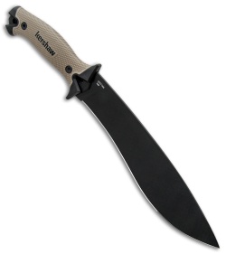 Kershaw Camp 10 Fixed Blade Knife Machete Tan (10" Black) 1077TAN