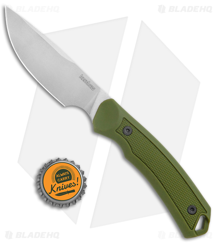 Kershaw Deschutes Skinner Fixed Blade Knife Green (3.9" Stonewash) 1883