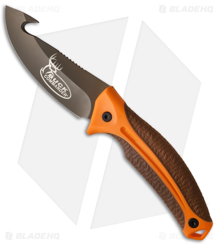 Kershaw Buck Commander LoneRock Large Fixed Blade Gut Hook (4.25" Brown) 1896 Blade HQ